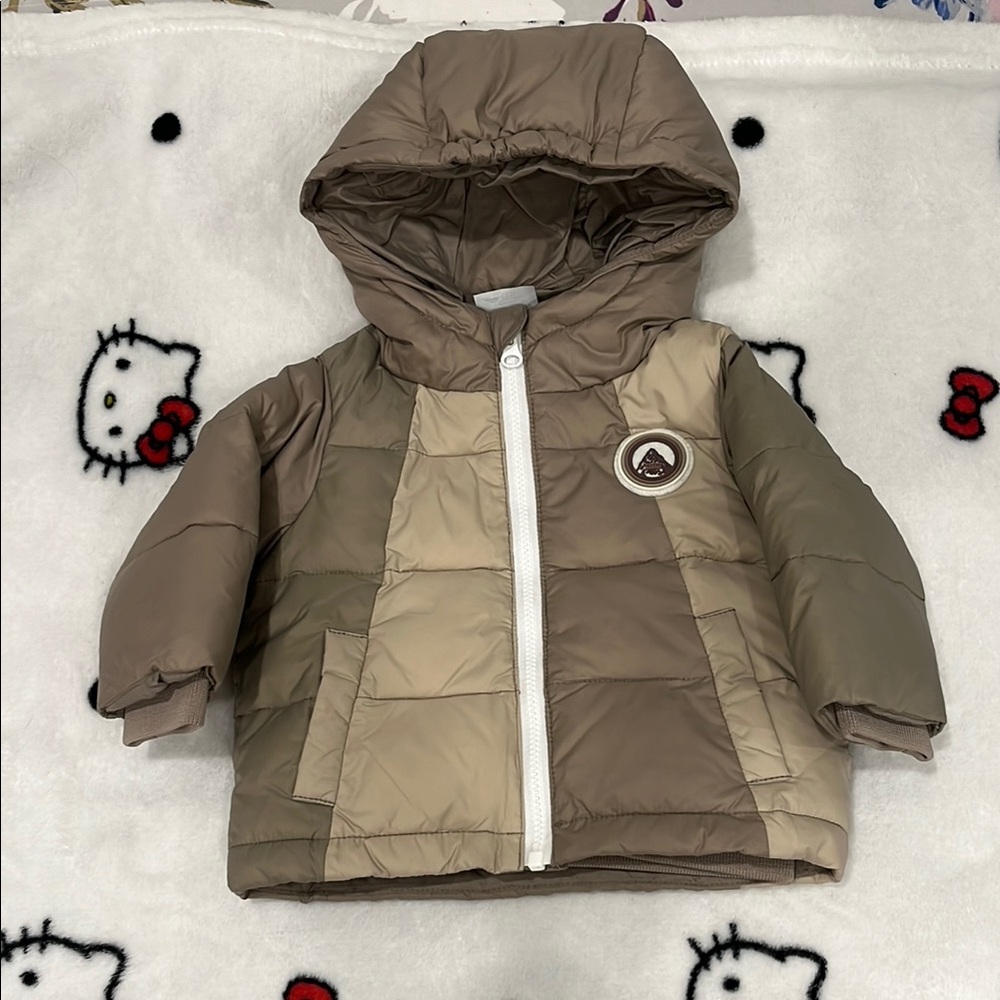 Kith Baby Midi Beige and Brown Puffer Jacket